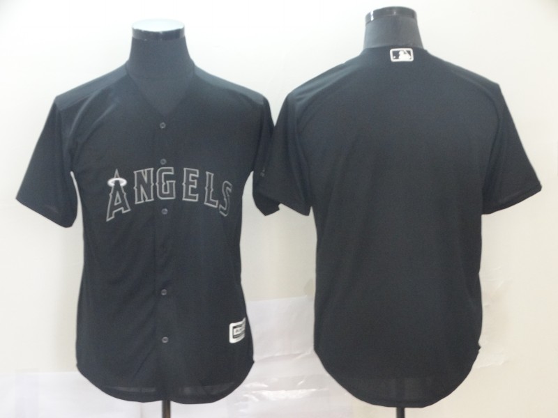 customized Men Los Angeles Angels blank black MLB Jerseys